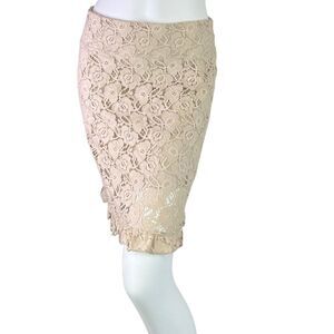 TiMo Ivory Floral Lace Skirt Size XS